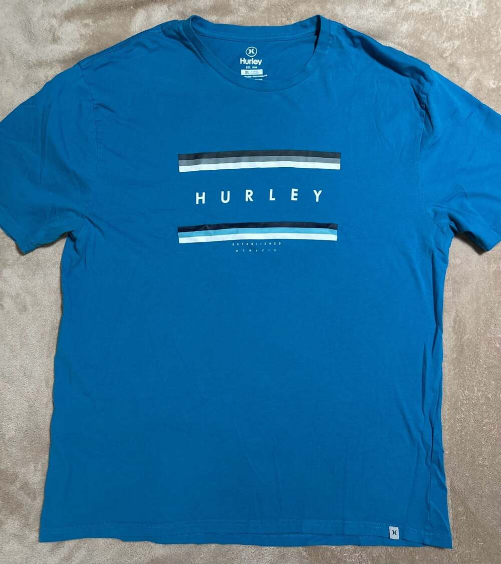 Hurley Men's Graphic T-Shirt Blue Size XL